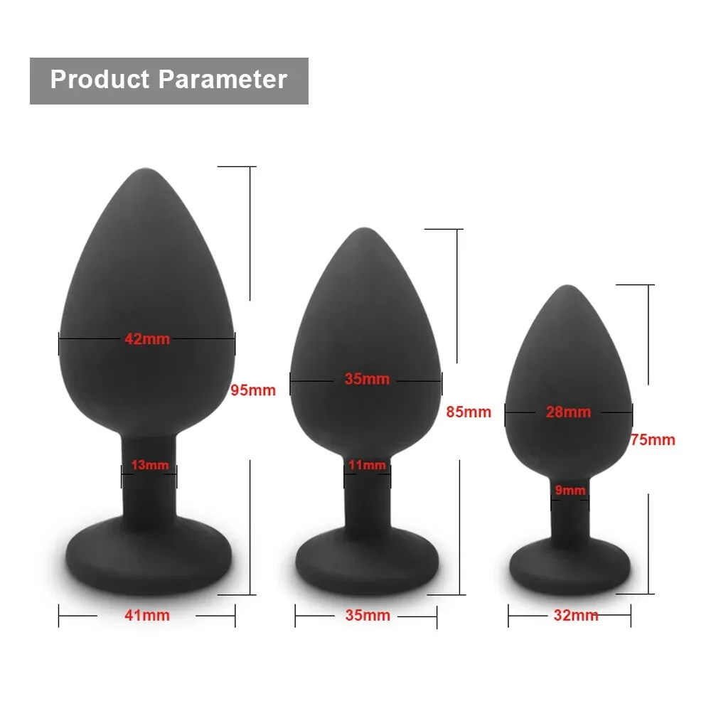Phích cắm hậu môn silicone đa kích thước an toàn không rung — hình 6