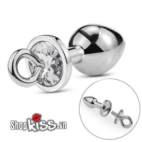 Phích cắm hậu môn kim loại tháo rời lỗ móc cao cấp tăng khoái cảm — ảnh 5