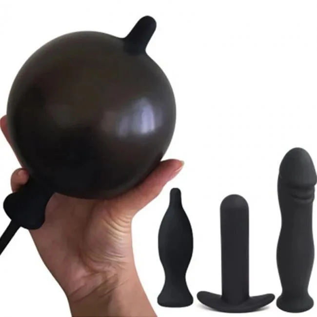 Phích cắm hậu môn bơm hơi tăng kích thước đầu dương vật gay
