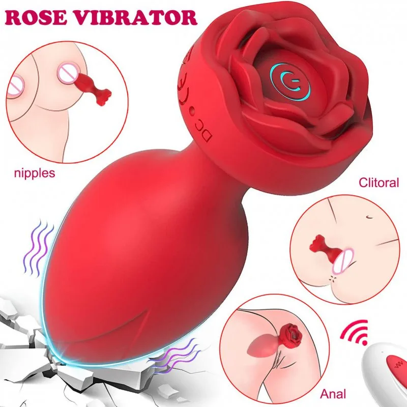 Phích Cắm Hậu Môn Hoa Hồng Rung Điều Khiển Từ Xa Kích Thích — ảnh 2