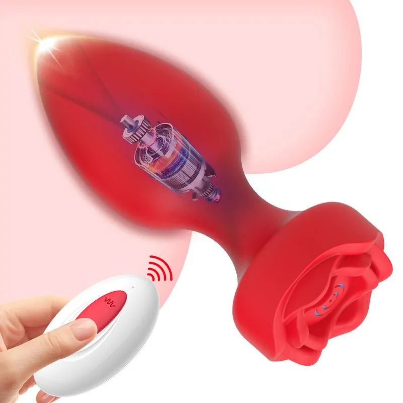 Phích Cắm Hậu Môn Hoa Hồng Rung Điều Khiển Từ Xa Kích Thích — ảnh 5