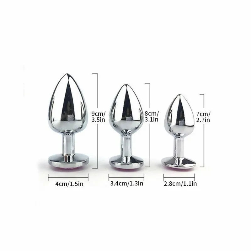 Phích inox cắm hậu môn bạc đính đá nhỏ 2.8cm đẹp hot — ảnh 3