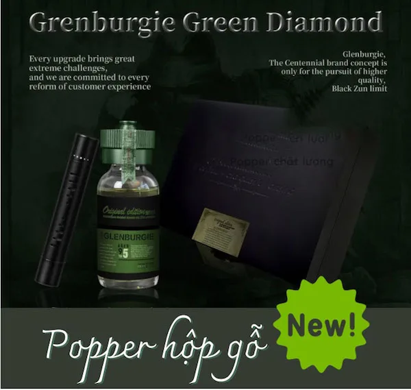 Popper Hộp Gỗ Glenburgie Green Diamond 30ml Aged 95 mẫu mới — Đặc điểm nổi bật của Popper Glenburgie Green Diamond