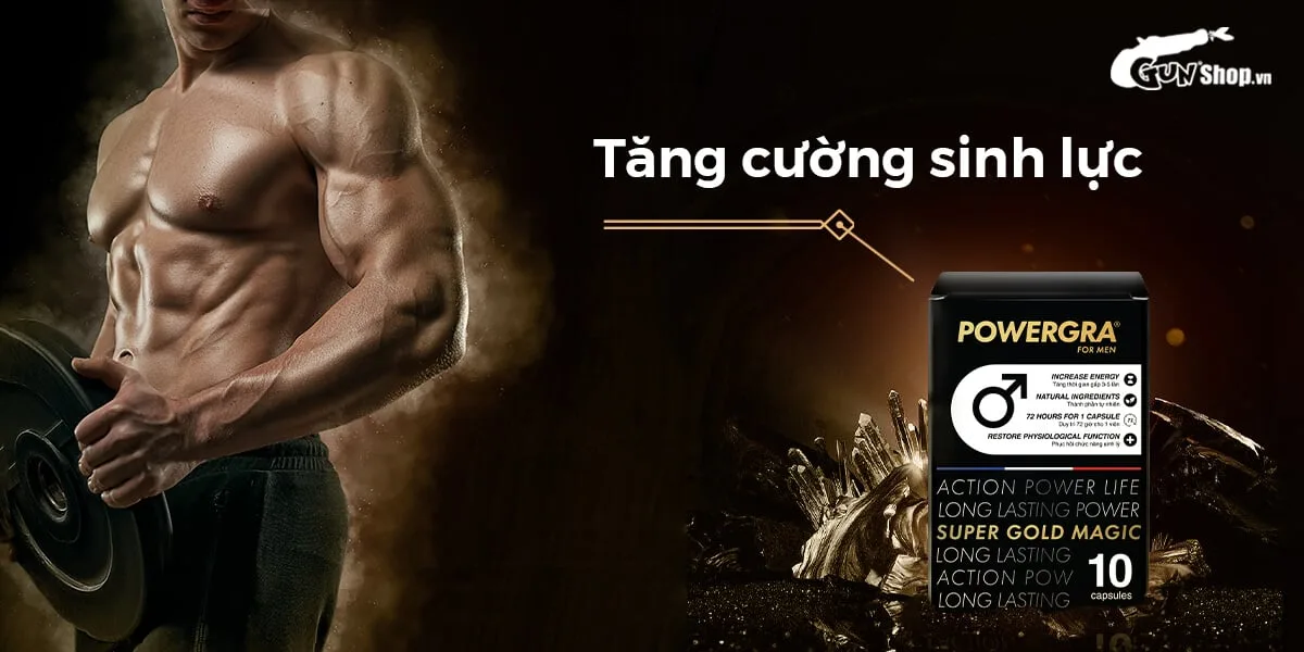 Powergra For Men Super Gold Magic 10 viên tăng cường sinh — hình 4
