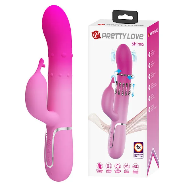 Dương vật giả Pretty Love Shima 4 trong 1 rung xoay bi phụ tai thỏ kích thích — ảnh 12