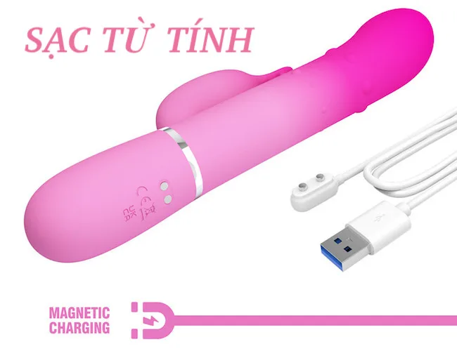 Dương vật giả Pretty Love Shima 4 trong 1 rung xoay bi phụ tai thỏ kích thích — ảnh 9
