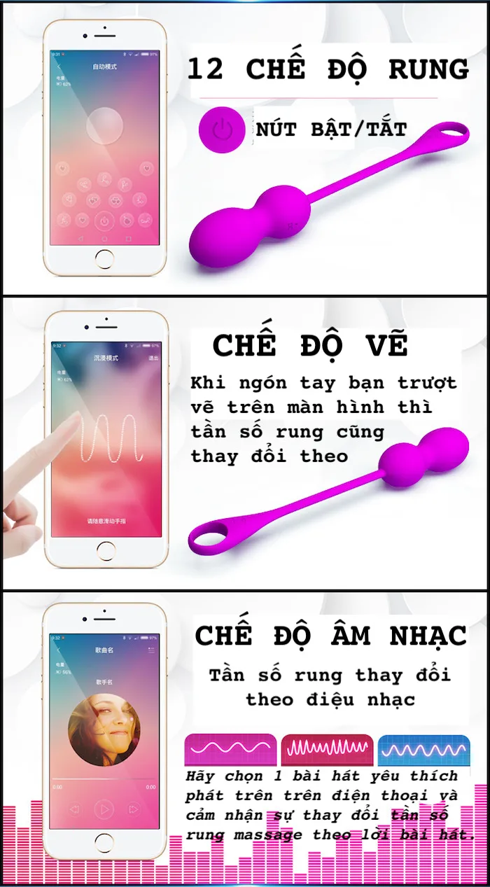 Trứng rung PrettyLove Elvira Bluetooth điều khiển qua app — hình 2