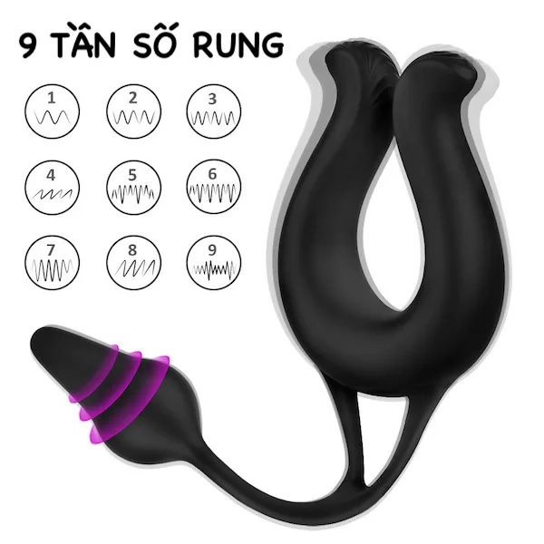 Que rung hậu môn kết hợp vòng đeo dương vật S-Hande Nicole điều khiển từ xa — ảnh 2