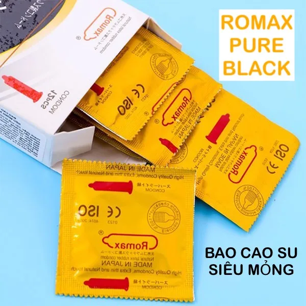 Bao cao su Romax Pure Black siêu mỏng Hộp 12 cái giá ưu đãi — ảnh 2