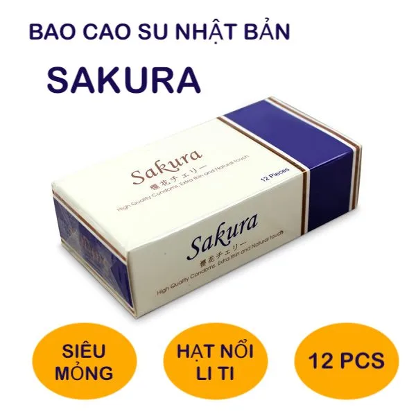 Bao cao su Sakura Nhật Bản siêu mỏng 12 chiếc chính hãng giá tốt