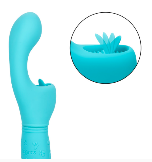 Dương vật giả CalExotics Kiss Flicker rung điểm G lưỡi liếm — Thiết kế công thái học ôm sát vùng kín cùng lưỡi rung mềm