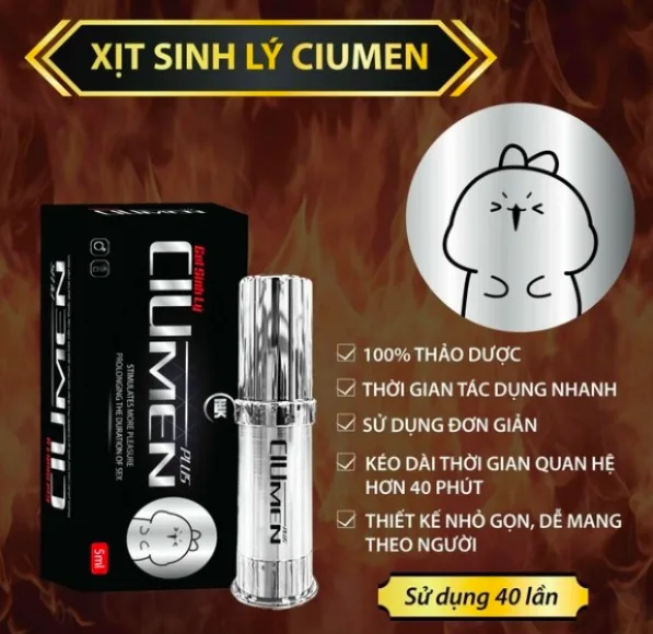 Xịt Ciumen Plus trắng mới chống xuất tinh sớm kéo dài thời gian