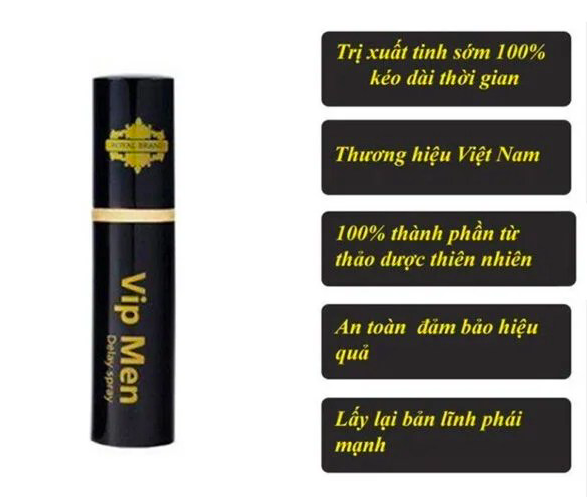 Chai xịt Vip Men kéo dài thời gian xuất tinh, chống rối loạn — Thành phần thảo dược thiên nhiên cao cấp