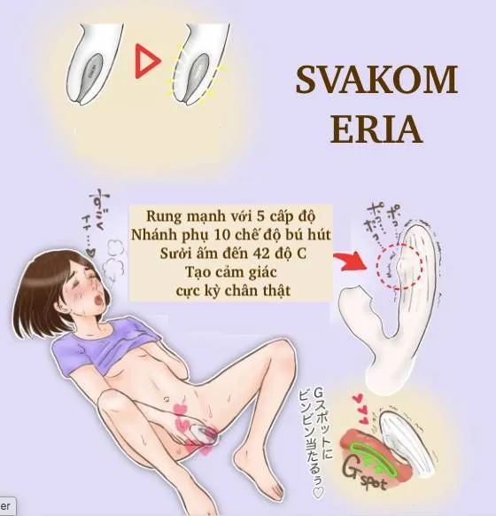 Dương vật giả Svakom Eria rung mút sưởi ấm kích thích sướng — Nhiệt độ ổn định, an toàn, phù hợp với việc sử dụng lâu dài