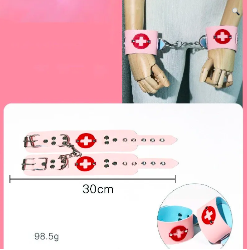 Bộ đồ BDSM 8 món JIUAI Cosplay nữ ý tá Bộ đồ cosplay 8 món nữ y tá JIUAI BDSM gợi cảm hút ánh nhìn — 1. Trọn bộ sản phẩm gồm 8 món phụ kiện hấp dẫn