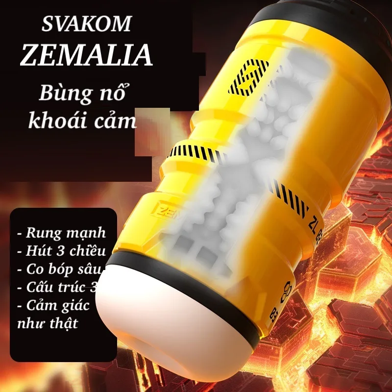 Cốc thủ dâm 3D Svakom Zemalia tự động rung hút co bóp Cốc thủ dâm 3D Svakom Zemalia tự động rung hút co bóp
