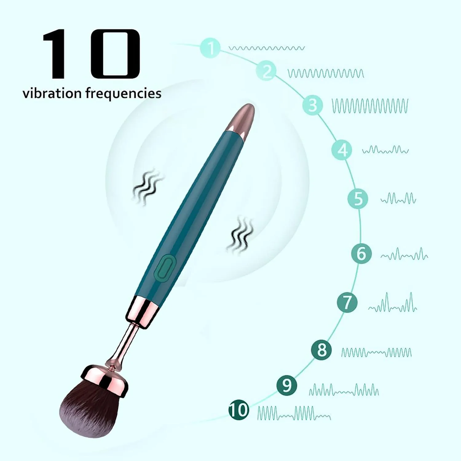 Thanh rung massage 10 chế độ nguỵ trang hình cây cọ trang điểm — ảnh 2