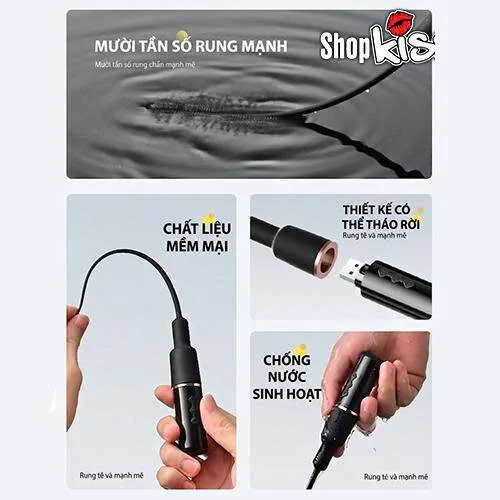 Thanh rung thụt kích thích niệu đạo Simple  Dole Horse Eye Roselex Black nhỏ gọn — ảnh 4