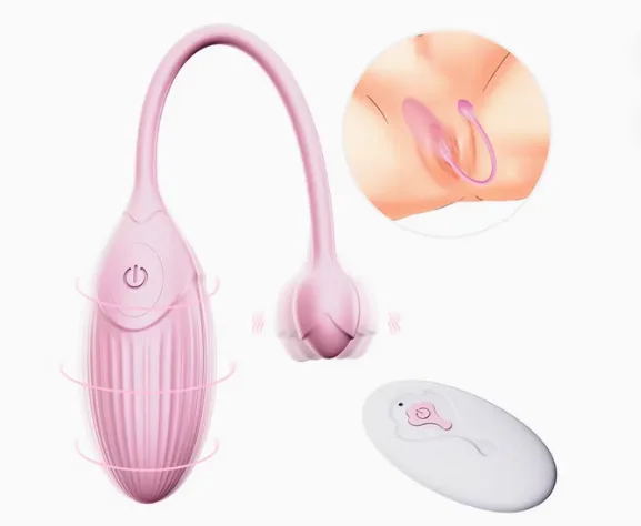 Trứng rung 2 đầu nụ hoa hồng không dây điều khiển từ xa — ảnh 6