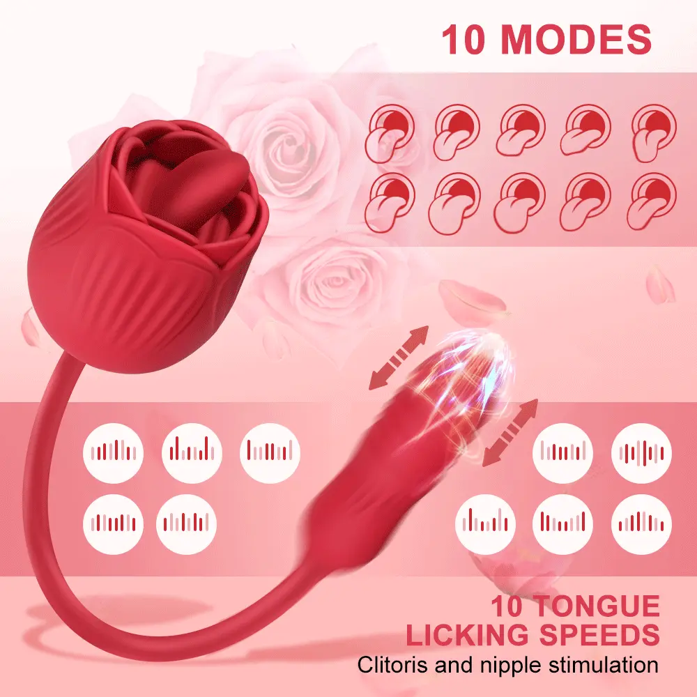 Trứng rung hoa hồng thụt mạnh lưỡi liếm massage điểm G cao cấp
