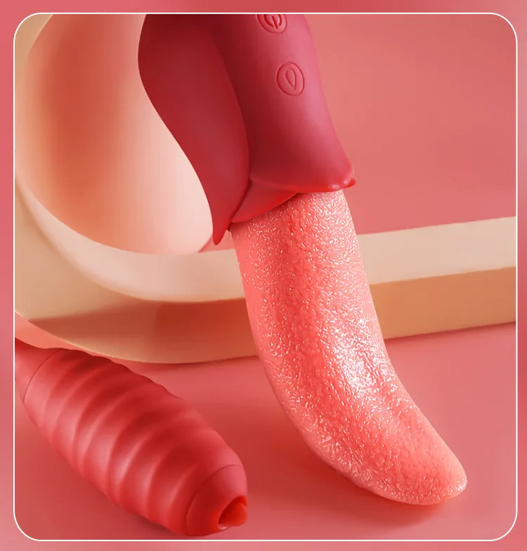 Lưỡi liếm hoa hồng trứng rung thụt đẩy kích thích điểm G tính dục — ảnh 5