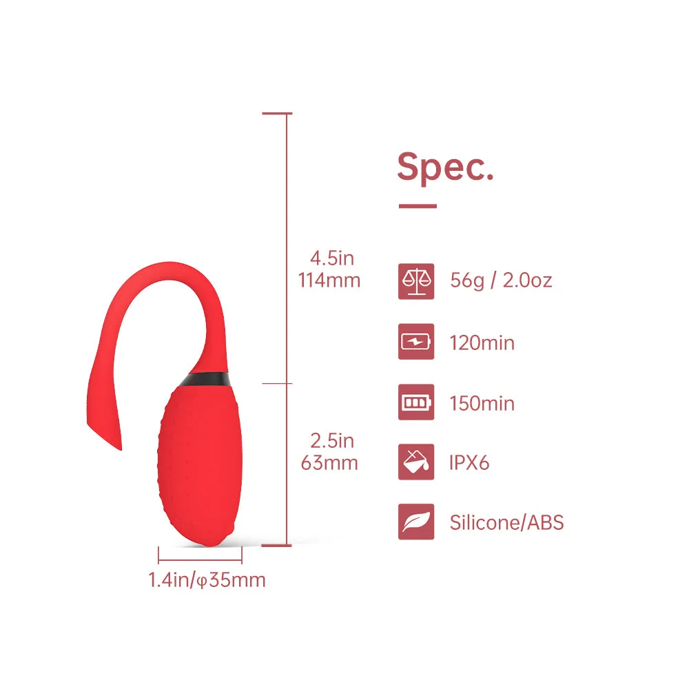 Trứng rung Magic Motion Fugu Đỏ Bluetooth điều khiển app dễ dùng — ảnh 4