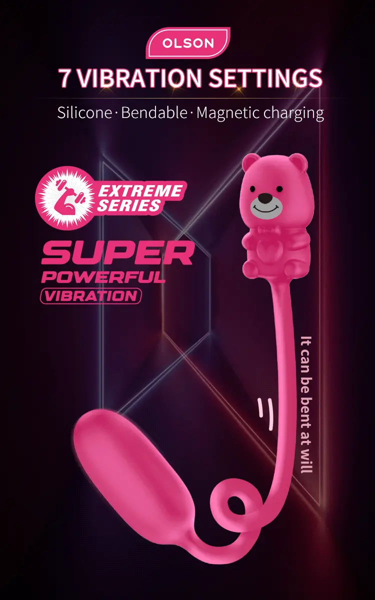 Trứng rung Prettylove Silicone Gấu Olson BI-300141: rung mạnh và bẻ cong 360 linh hoạt — ảnh 2