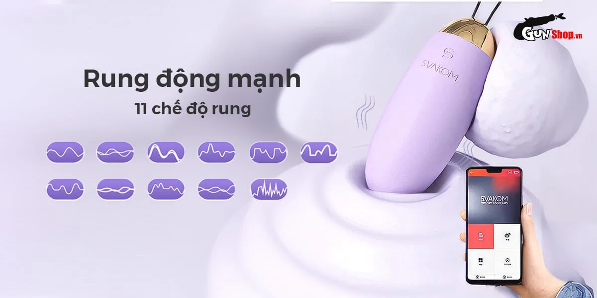 Trứng rung Svakom Elva không dây điều khiển app bluetooth — Thông số kỹ thuật nổi bật của Svakom Elva
