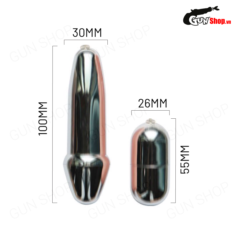 Trứng rung tình yêu inox 2 đầu cao cấp - Baile Double Bullets Hot — ảnh 3