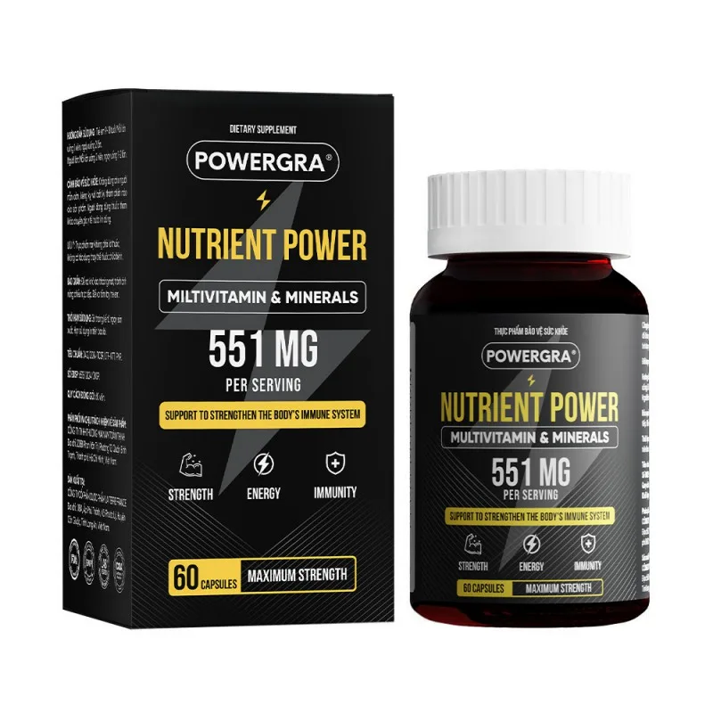 Powergra Nutrient Power 60 viên bổ sung vitamin khoáng thiết yếu tăng sức khỏe