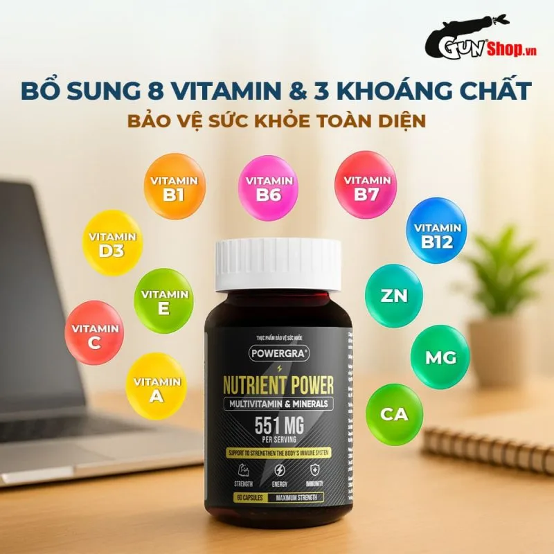 Powergra Nutrient Power 60 viên bổ sung vitamin khoáng thiết yếu tăng sức khỏe — ảnh 4