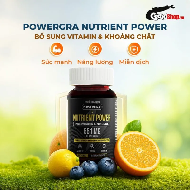 Powergra Nutrient Power 60 viên bổ sung vitamin khoáng thiết yếu tăng sức khỏe — ảnh 3