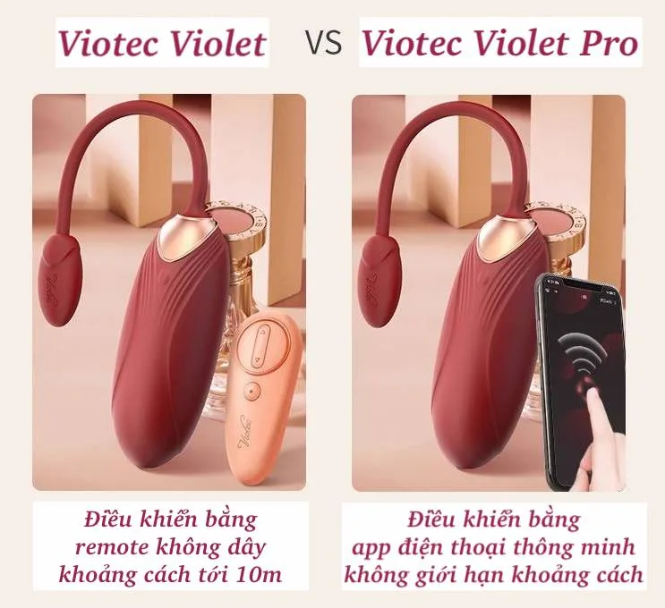 Trứng rung Viotec Violet Pro điều khiển thông minh qua app điện thoại Trứng rung Viotec Violet Pro điều khiển app, rung mạnh mê ly — Với khả năng kết nối qua app điện thoại qua Bluetooth, sản