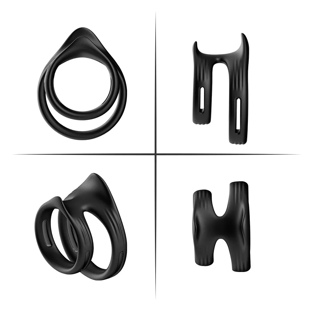Vòng đôi silicon Cock Ring Saty Hard đeo cậu nhỏ chống xuất — Thiết kế vòng đôi – Hỗ trợ toàn diện