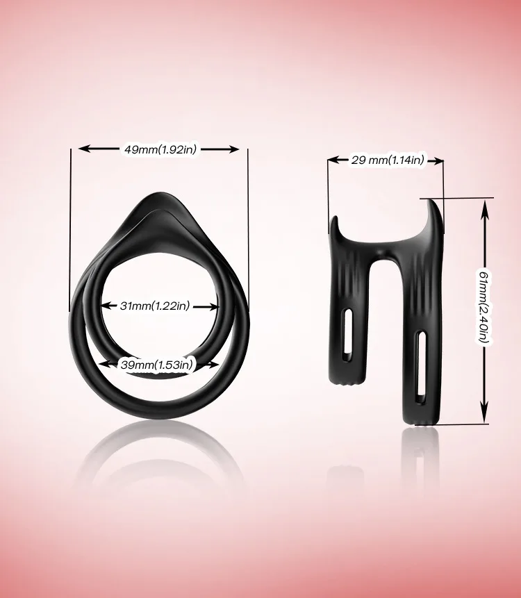 Vòng đôi silicon Cock Ring Saty Hard đeo cậu nhỏ chống xuất — Chất liệu an toàn – Êm ái khi sử dụng
