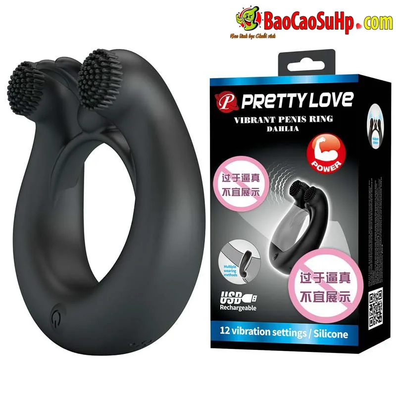Vòng đeo dương vật 2 động cơ rung Baile Prettylove Master Ring BI-210324-1