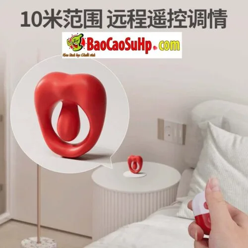 Vòng đeo dương vật điều khiển từ xa Jiuuy Mariposa lưỡi đỏ — ảnh 7