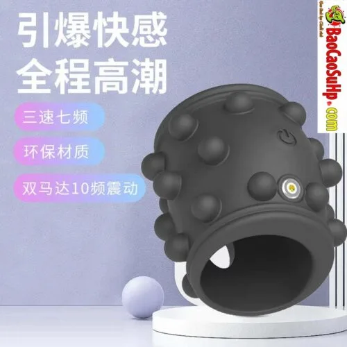 Vòng đeo dương vật Gân Gai nổi mềm mại rung mạnh mẽ SZ063 Azaria Silicone — ảnh 5