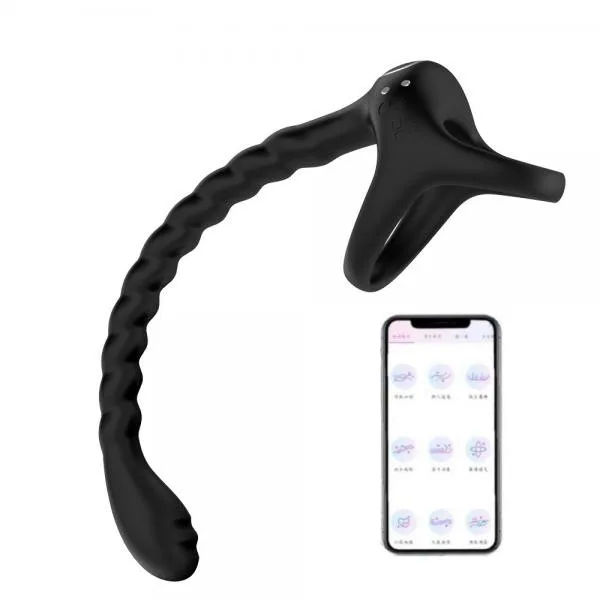 Vòng Đeo Dương Vật Chuỗi Xoắn Kích Thích Hậu Môn, App Điều Khiển, Tăng Khoái Cảm Nam