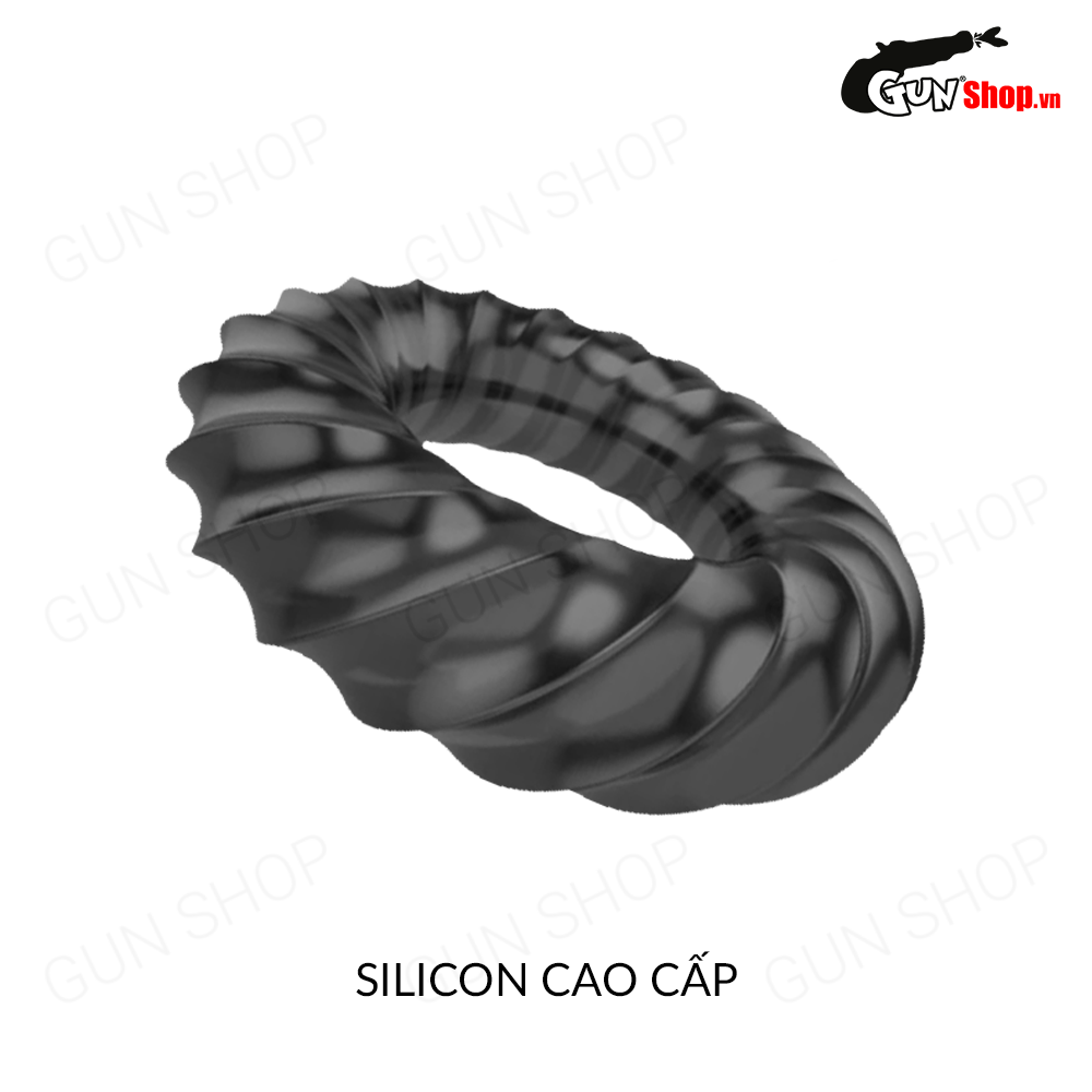 Vòng Đeo Dương Vật Cock Ring Đen 3D Kéo Dài Thời Gian Xuất Tinh — ảnh 4