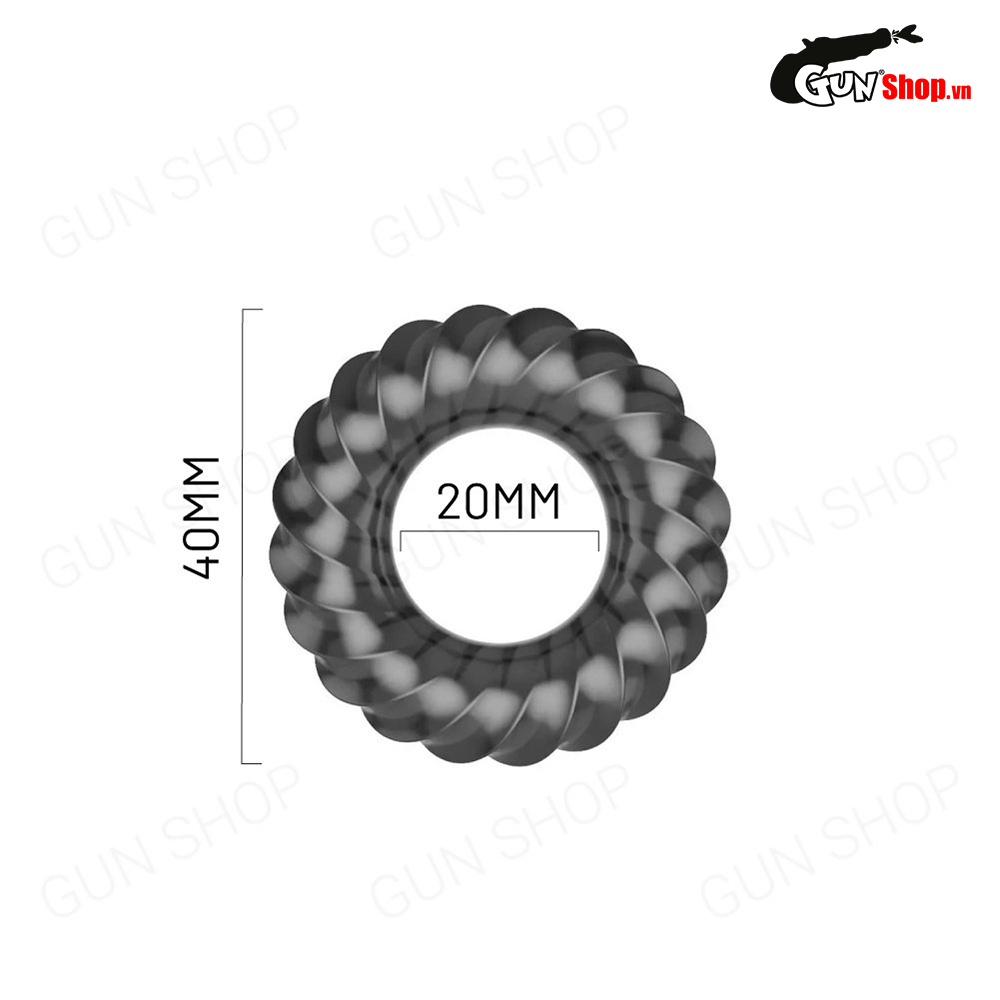 Vòng Đeo Dương Vật Cock Ring Đen 3D Kéo Dài Thời Gian Xuất Tinh — ảnh 3