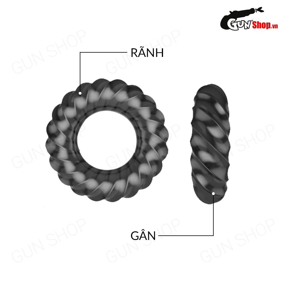 Vòng Đeo Dương Vật Cock Ring Đen 3D Kéo Dài Thời Gian Xuất Tinh — ảnh 6