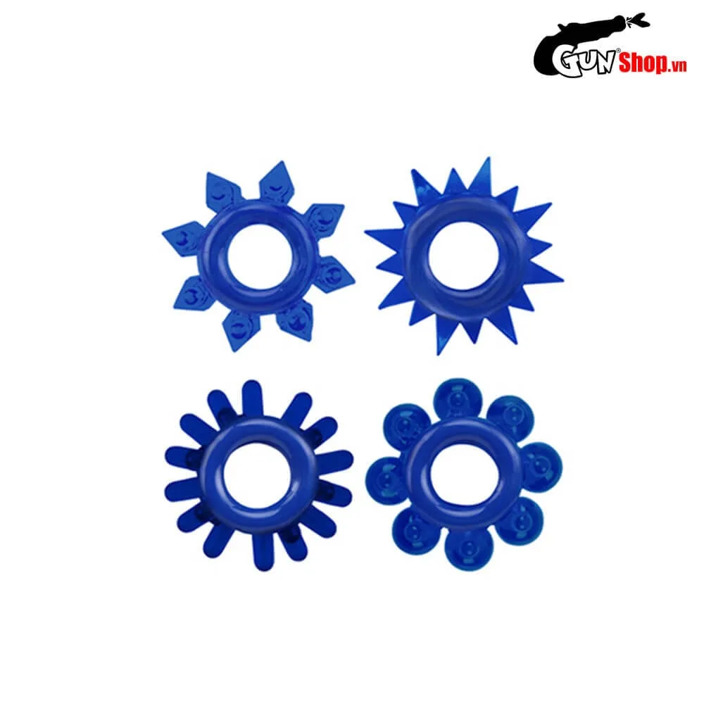 Vòng đeo kéo dài thời gian Chisa Cock Rings Set - Blue — ảnh 3