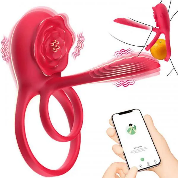 Vòng rung đeo vành dương vật App 10 chế độ kích thích