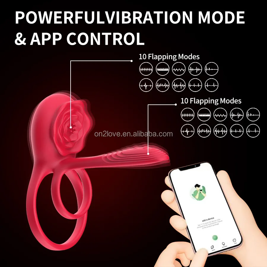 Vòng rung đeo vành dương vật App 10 chế độ kích thích — ảnh 6