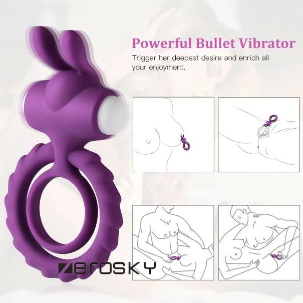 Vòng Rung Tai Thỏ Love Moment Oh! Rabbit – Vòng Đeo Dương Vật Tăng Khoái Cảm Chống Xts — ảnh 5