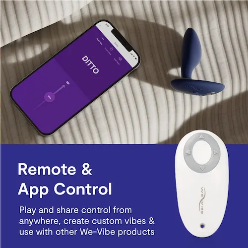 Phích cắm We-Vibe Ditto cao cấp, điều khiển app, remote — hình 3