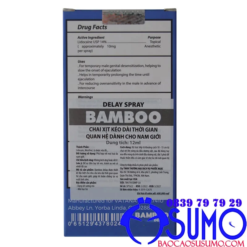 Xịt Kéo Dài Xuất Tinh Cao Cấp Bamboo Delay Spray Chính Hãng USA — ảnh 5