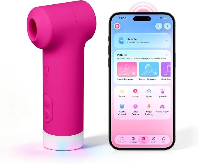 Lovense Fizz máy bú hút âm vật 2 đầu, hút và gõ nhịp, điều khiển app