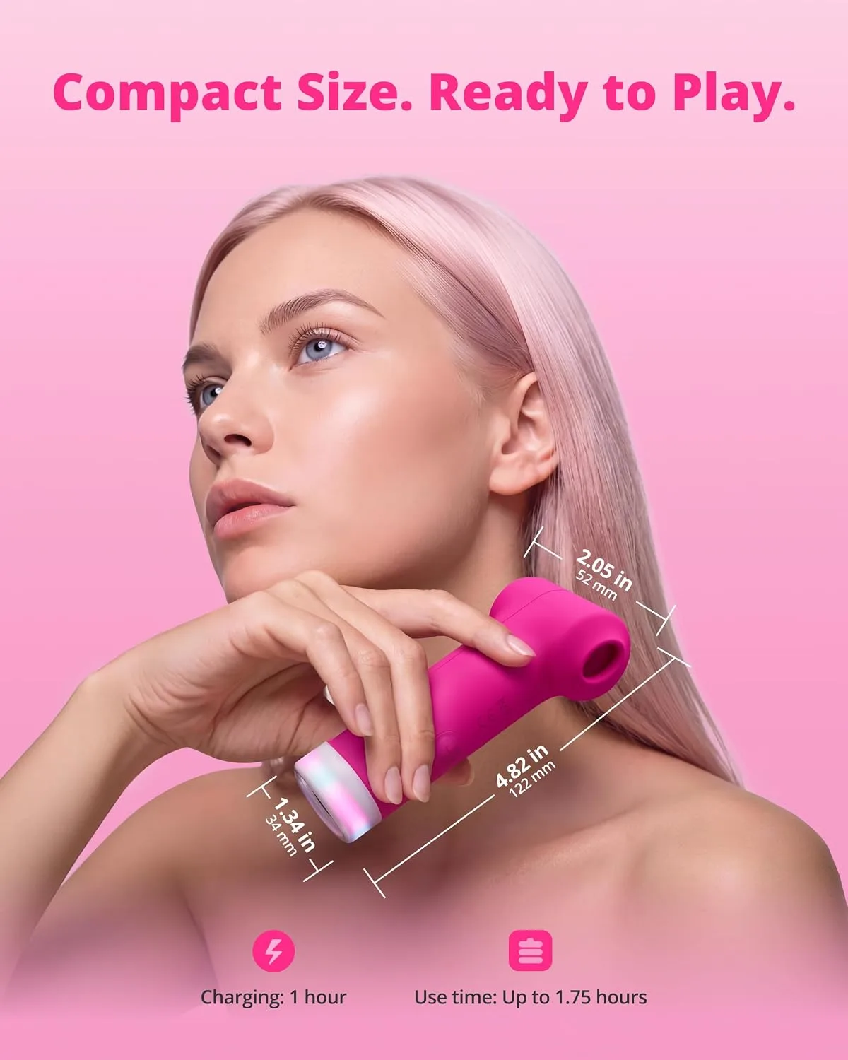 Lovense Fizz máy bú hút âm vật 2 đầu, hút và gõ nhịp, điều khiển app — ảnh 3